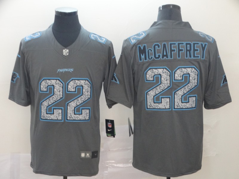 Men's Carolina Panthers Christian McCaffrey #22 Gray Jersey